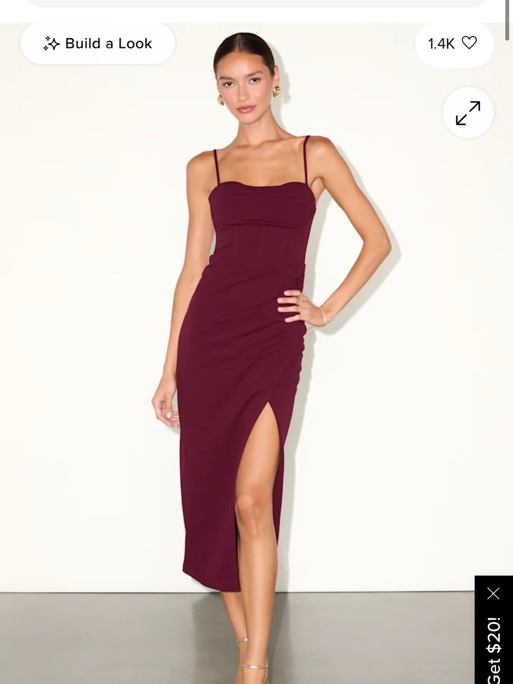 NWT Always Turning Heads Burgundy Bustier Tulip Midi Dress